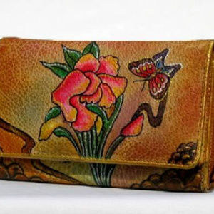 Magnifique Bags Rose Flower Handpainted Wallet
